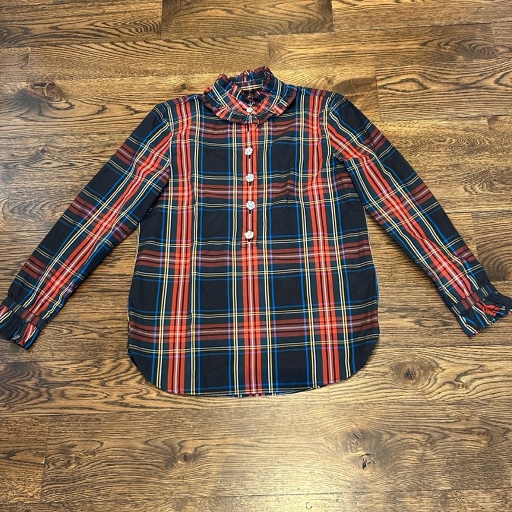 J.Crew Fresco Tartan Plaid top